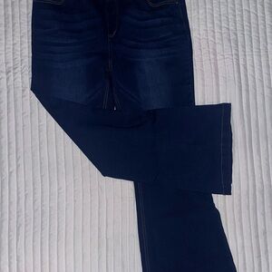 JVINI Dark Blue Flare Women's Jeans